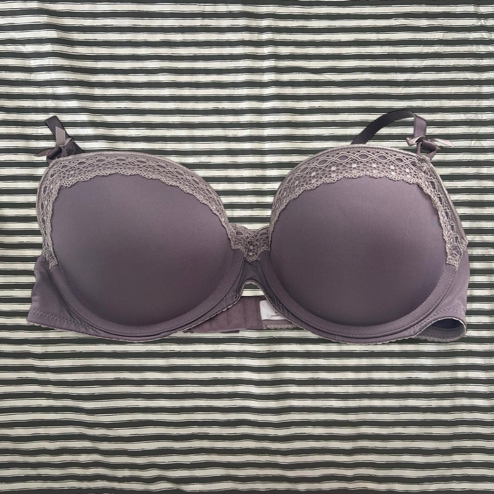 Purple Lace-Trim Push-Up Bra - Women's Intimates
